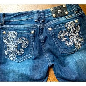 Miss Me Boot Jeans with Fleur de Lis, Rhinestones